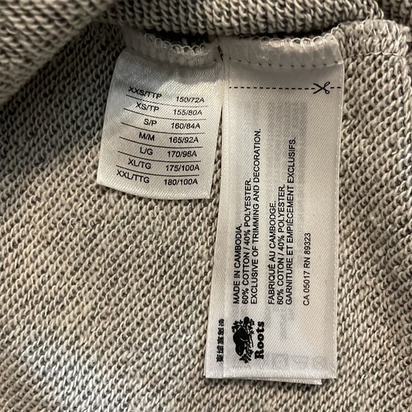 Roots Sleeveless Grey Hooded Sweatshirt Size Small - Picture 15 of 16
